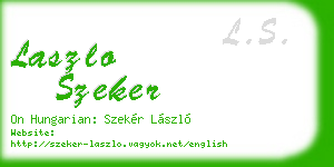 laszlo szeker business card
